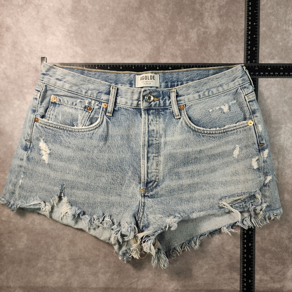 AGOLDE Parker Vintage Cut Off Shorts 30 Swapmeet Distressed High Rise Denim